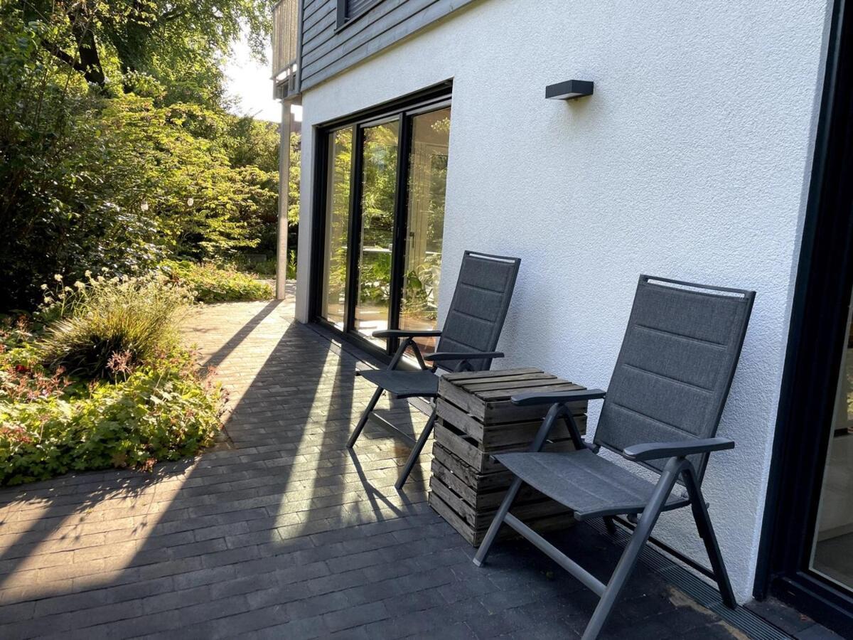 Modernes Holzhaus Im Skandinavischen Stil Mit Sauna, Garten Und 2 Katzen 诺德施泰特 外观 照片