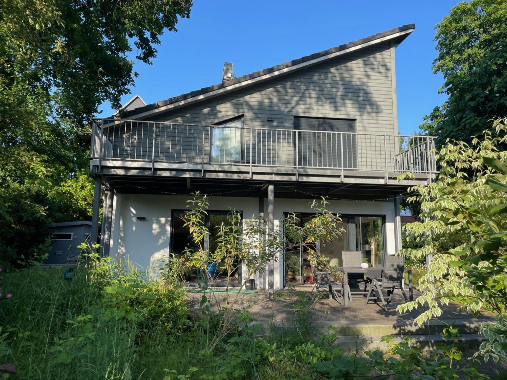 Modernes Holzhaus Im Skandinavischen Stil Mit Sauna, Garten Und 2 Katzen 诺德施泰特 外观 照片